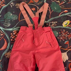 Mini Boden Pink Snow Pants with Suspenders